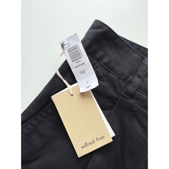 NWT Aritzia WILFRED FREE Latitude GD Black Cotton Twill Pleated Pants, Size 4 - Picture 8 of 11